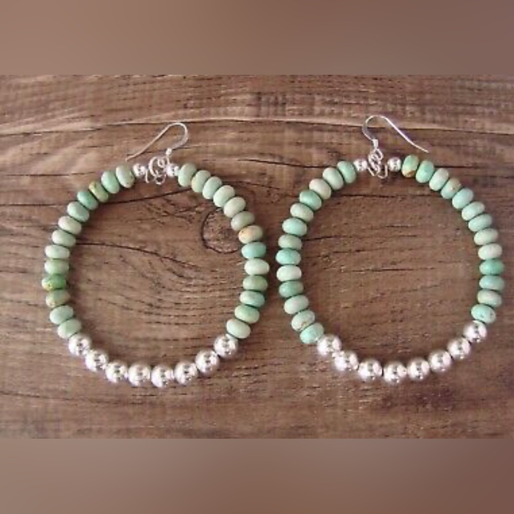 Yazzie Genuine Turquoise and Navajo Pearl Earrings